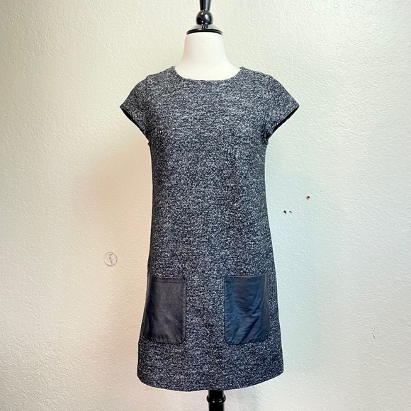 Madewell ~ Wool Shift Dress Leather Pockets ~ XS - Picture 3 of 8